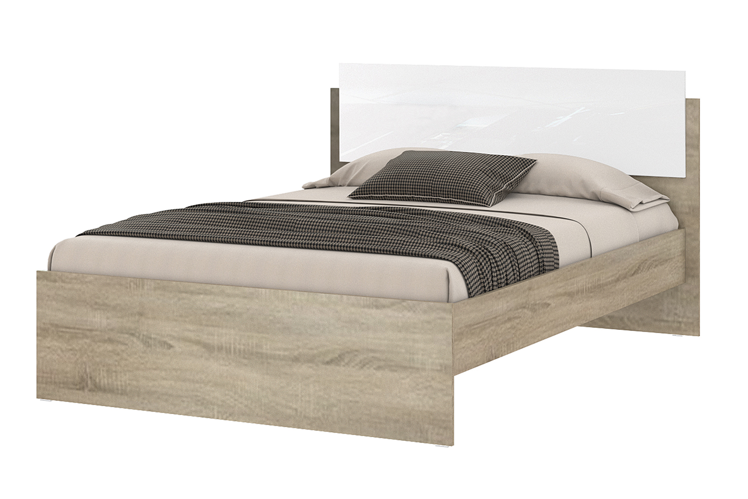 Кровать \"Бланка\" дуб сонома, белый глянец 72250071 купить за 9690 руб в ...