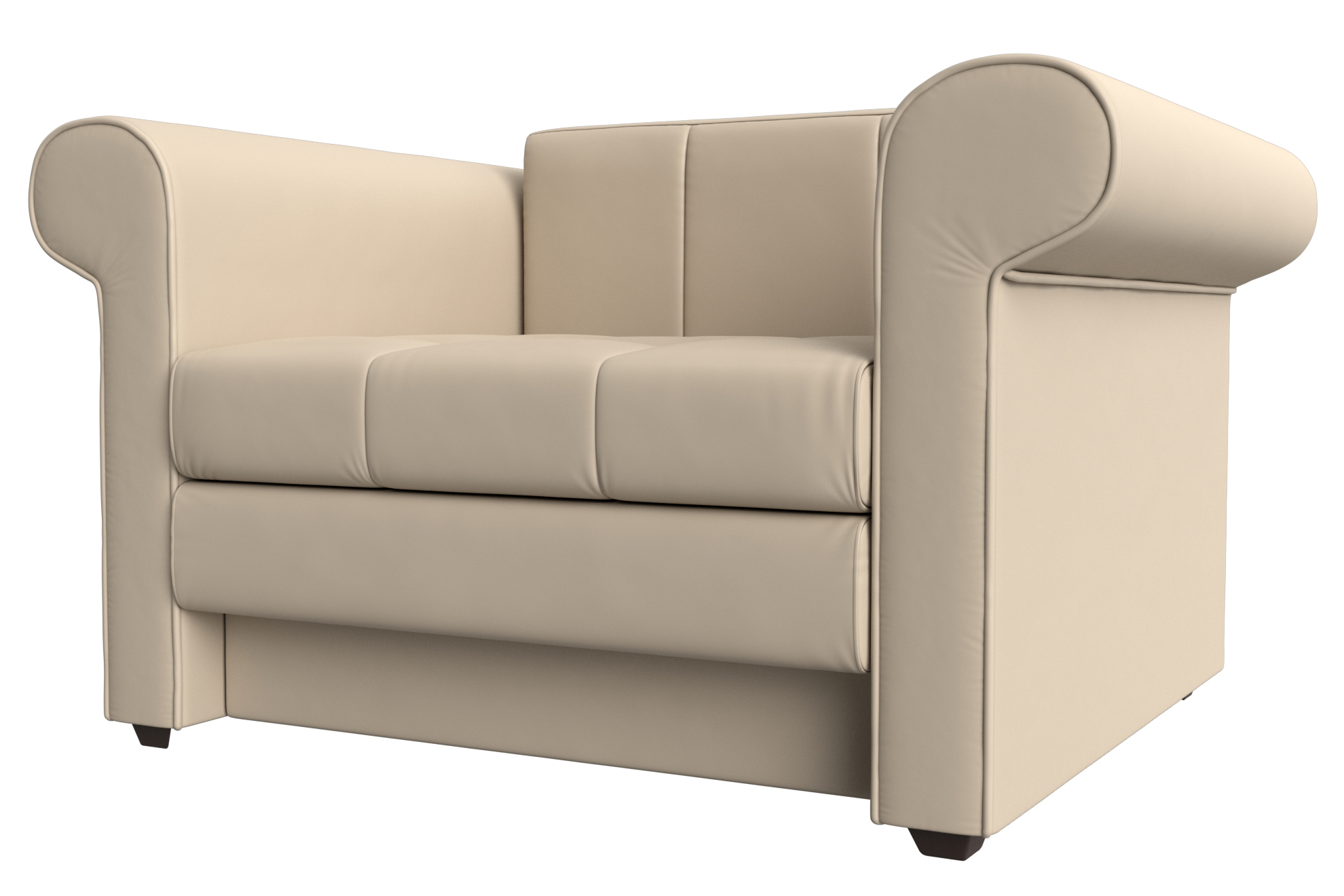 Кресло-кровать "Берли" бежевая экокожа купить в Калуге по цене 28290 руб с доставкой от Mnogomeb.ru