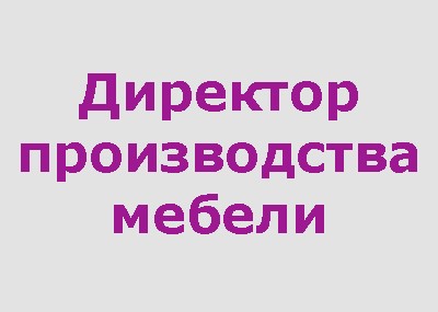 Директор производства мебели 100 000 - 300 000 руб.