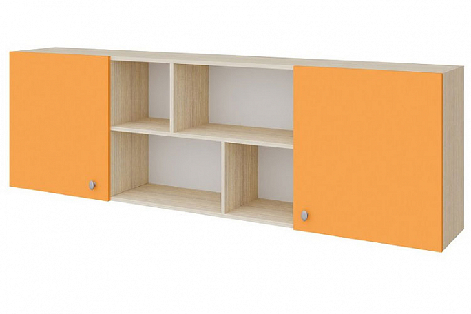 Полка "Астра" дуб молочный, оранжевый