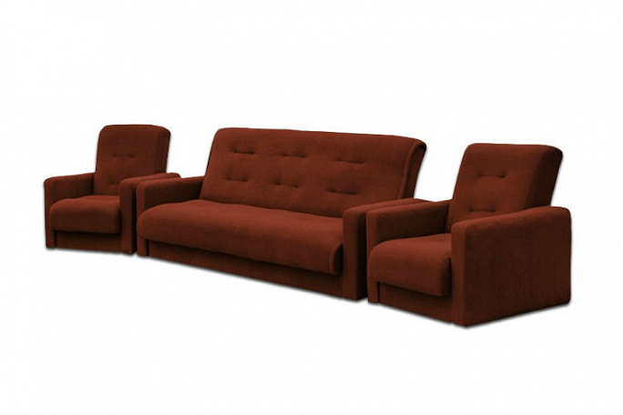 Комплект диван "Милан" + 2 кресла Астра коричневый