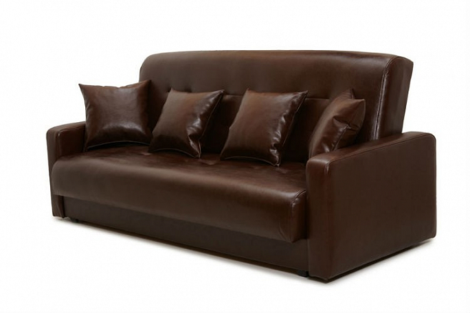 Диван-кровать "Аккорд" экокожа коричневый