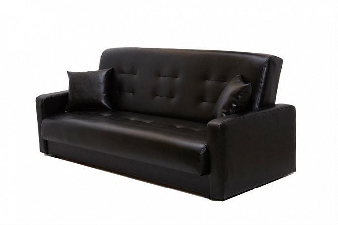 Диван нераскладной "Аккорд" экокожа черный
