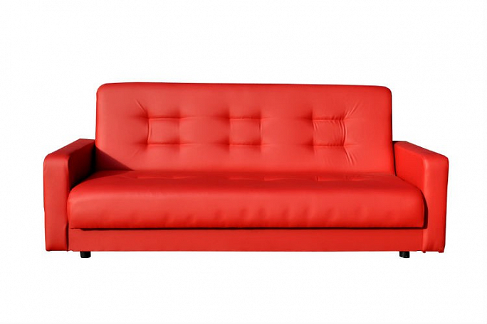 Диван-кровать "Аккорд" экокожа красный