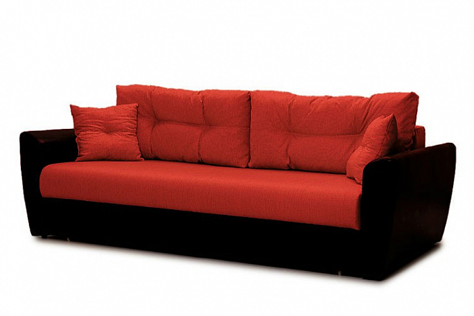 Диван-кровать "Амстердам" еврокнижка, рогожка красная