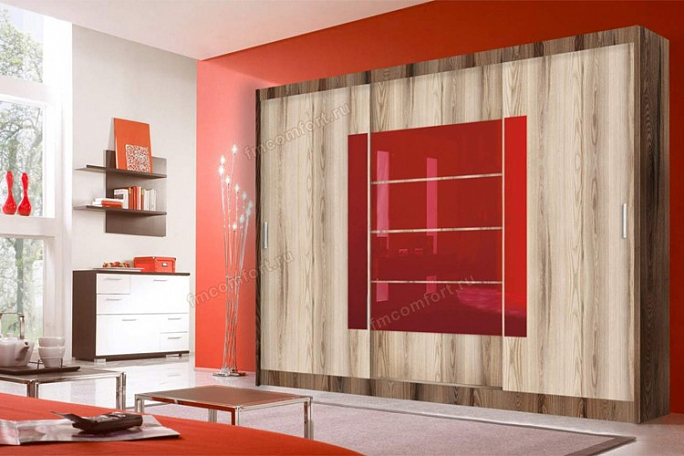 Шкаф-купе 3-х створчатый "Эконом-25" Лакобель