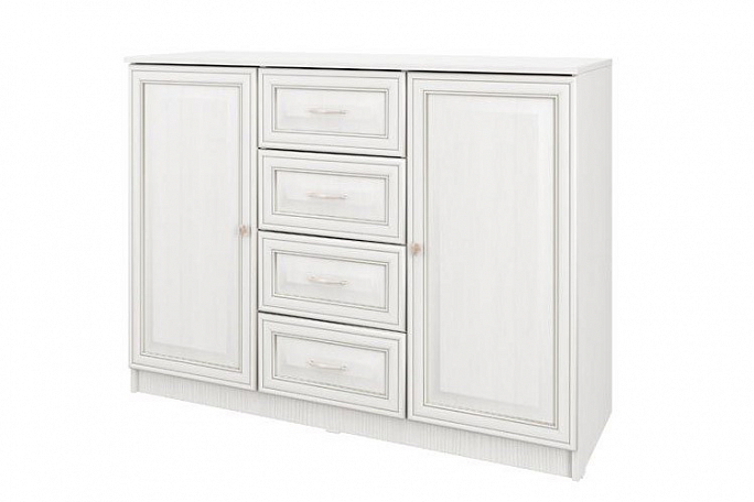 Комод "Габриэлла" 06.65, вудлайн кремовый/сандал белый/аруша венге с патиной