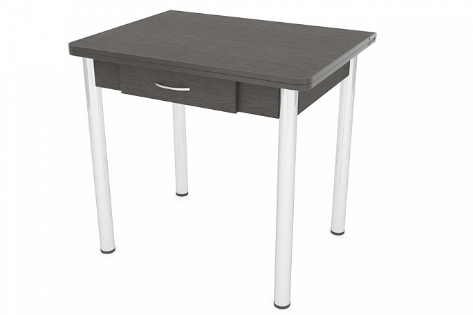 Стол раскладной "Ломберный" с ящиком (ножки хром), венге