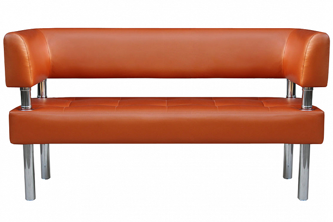 Диван "Сантьяго" оранжевый кожзам