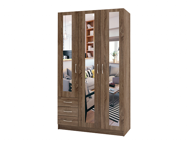 Шкаф распашной трехстворчатый "Лайт Люкс" Т-32