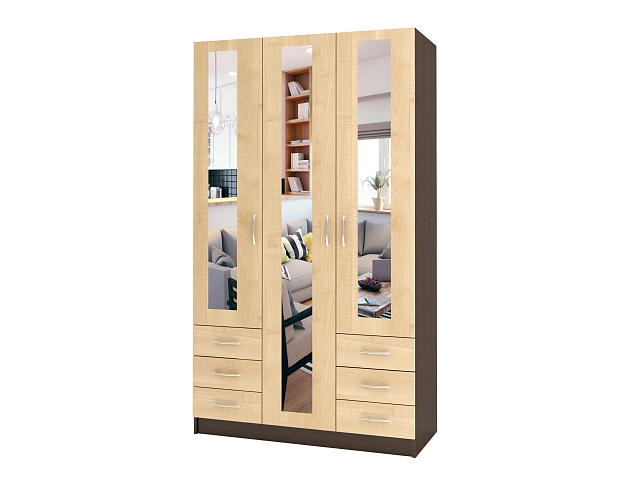 Шкаф распашной трехстворчатый "Лайт Люкс" Т-34