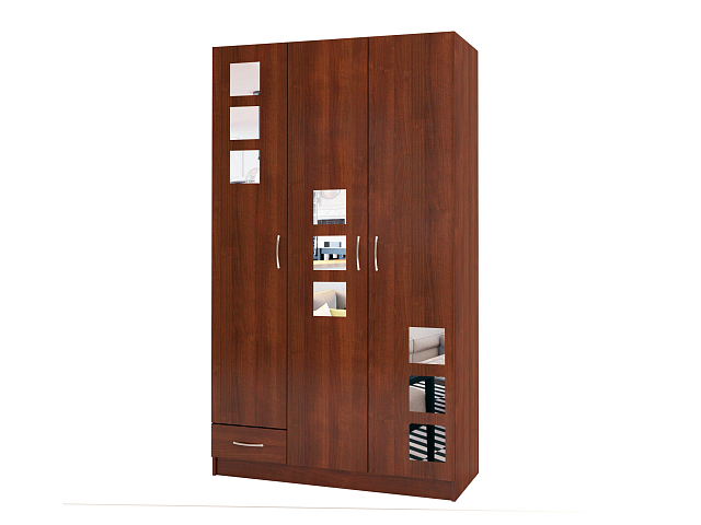 Шкаф распашной трехстворчатый "Лайт Люкс" Т-37