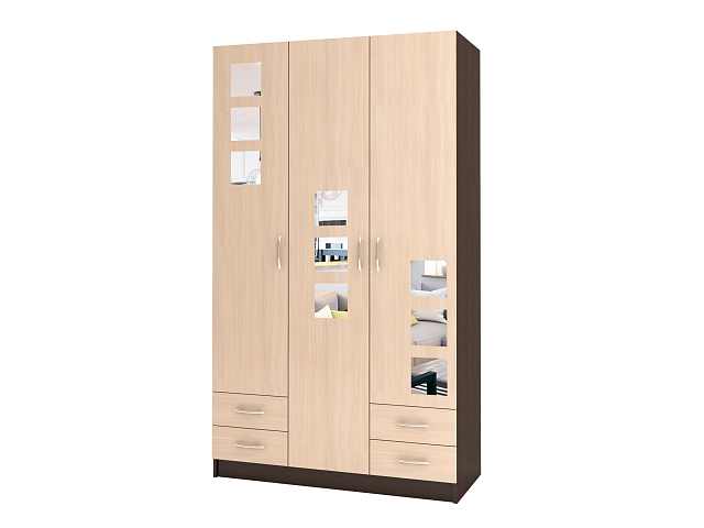 Шкаф распашной трехстворчатый "Лайт Люкс" Т-43