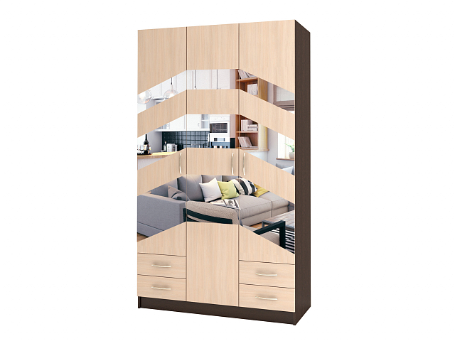 Шкаф распашной трехстворчатый "Лайт Люкс" Т-56