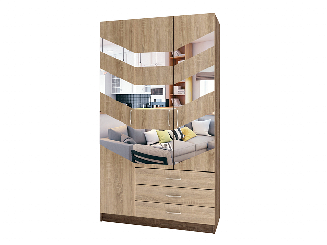 Шкаф распашной трехстворчатый "Лайт Люкс" Т-57