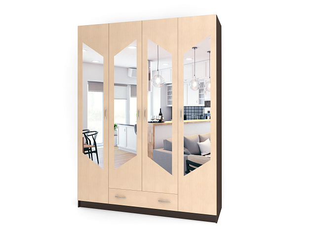 Шкаф распашной четырехстворчатый "Лайт Люкс" Ч-36