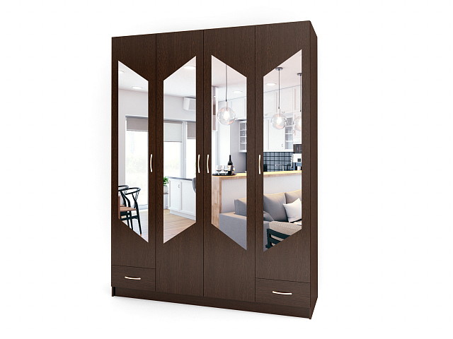 Шкаф распашной четырехстворчатый "Лайт Люкс" Ч-37