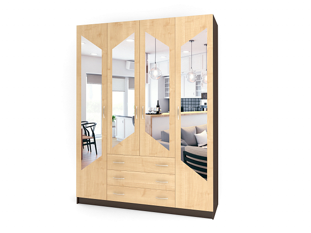 Шкаф распашной четырехстворчатый "Лайт Люкс" Ч-40