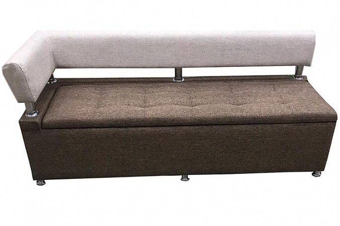 Диван кухонный "Парма" сиденье рогожка коричневая/спинка рогожка бежевая