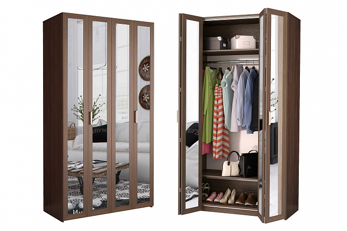 Шкаф гармошка "Дегар Ч1 М" зеркало