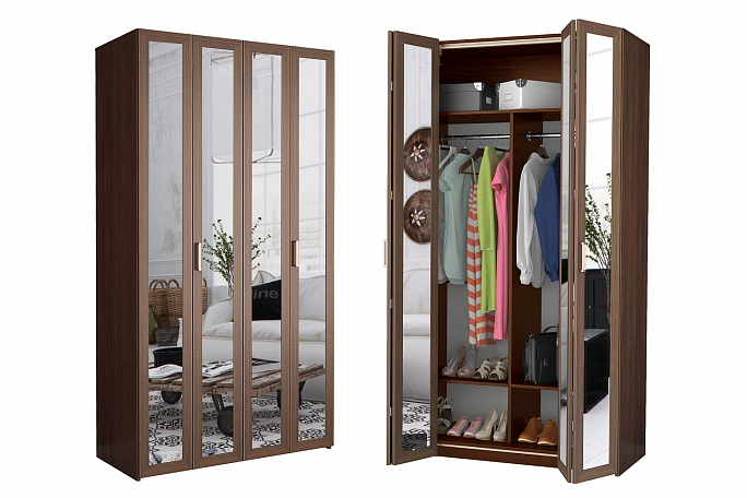 Шкаф гармошка "Дегар Ч2 М" зеркало