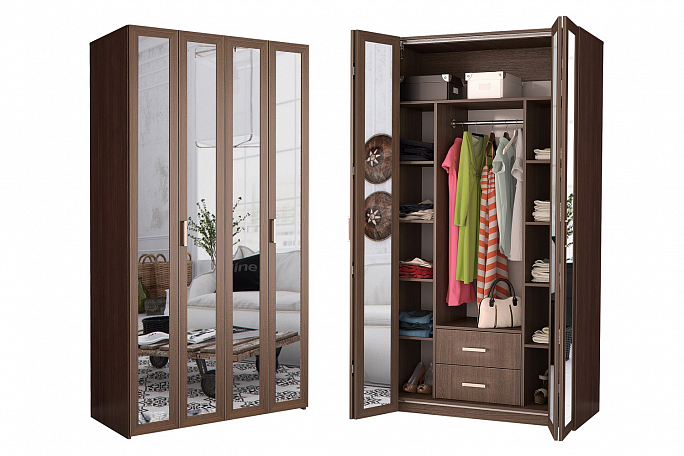 Шкаф гармошка "Дегар Ч5 М" зеркало