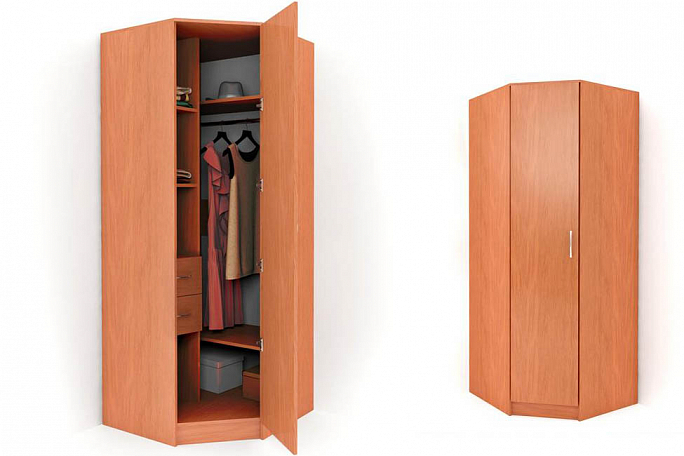 Шкаф угловой для одежды с ящиками