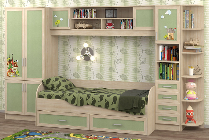 Детская стенка "Аврора-4 фотопечать город"