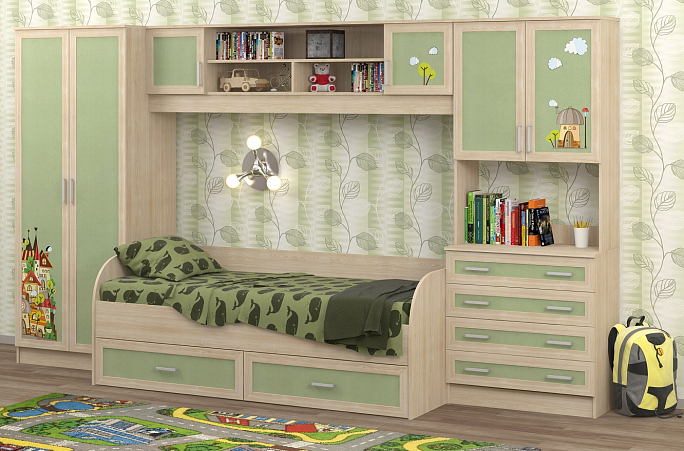 Детская стенка "Аврора-5 фотопечать город"