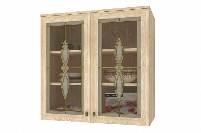 Шкаф навесной "Витраж" №2 витражные стекла