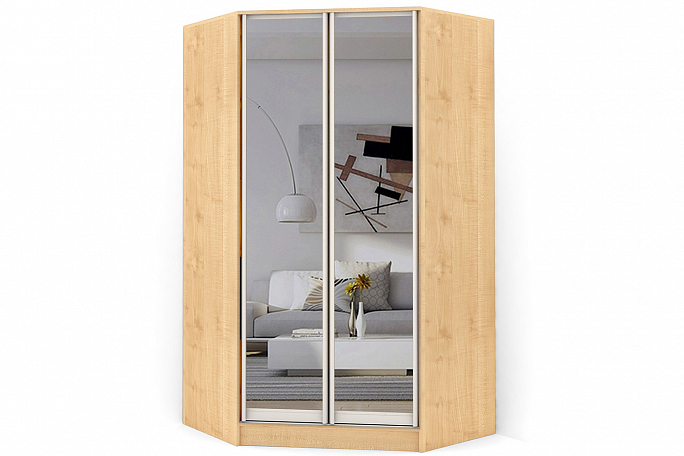 Шкаф угловой двустворчатый "Версаль" распашной Б\П\Б зеркало