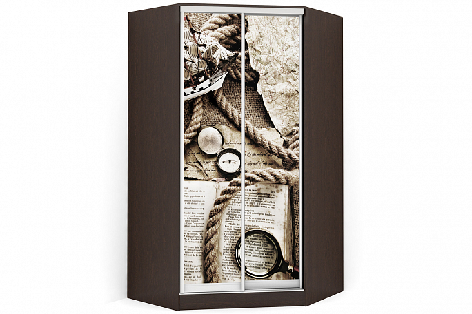 Шкаф-купе угловой "Версаль" Б\П\Б фотопечать, с ящиками