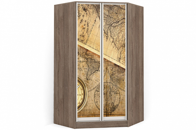 Шкаф угловой двустворчатый "Версаль" распашной Б\П\Б фотопечать, с ящиками