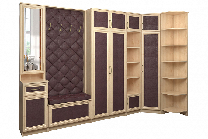 Прихожая "Джесси 30" кожа, каретная стяжка