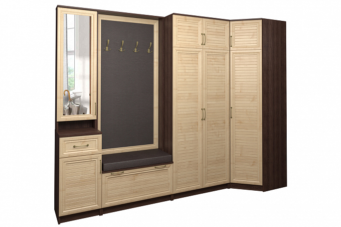 Прихожая "Джесси 28" рейка, гладкое панно