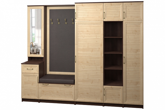 Прихожая "Джесси 26" рейка, гладкое панно