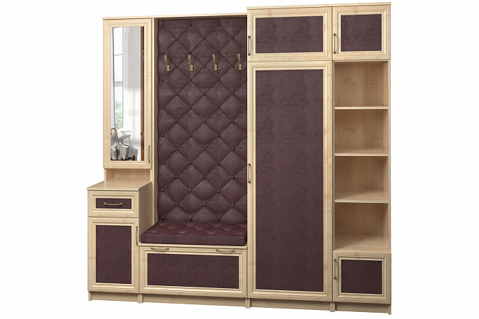 Прихожая "Джесси 24" кожа, каретная стяжка