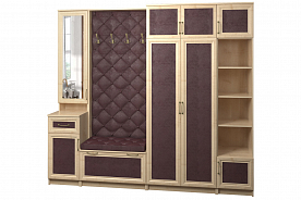 Прихожая "Джесси 22" кожа, каретная стяжка
