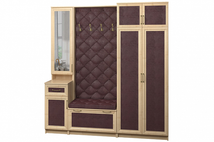 Прихожая "Джесси 20" кожа, каретная стяжка