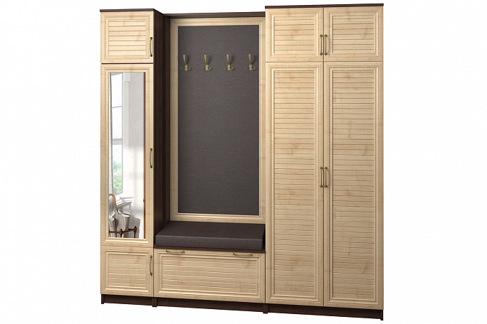 Прихожая "Джесси 19" рейка, гладкое панно