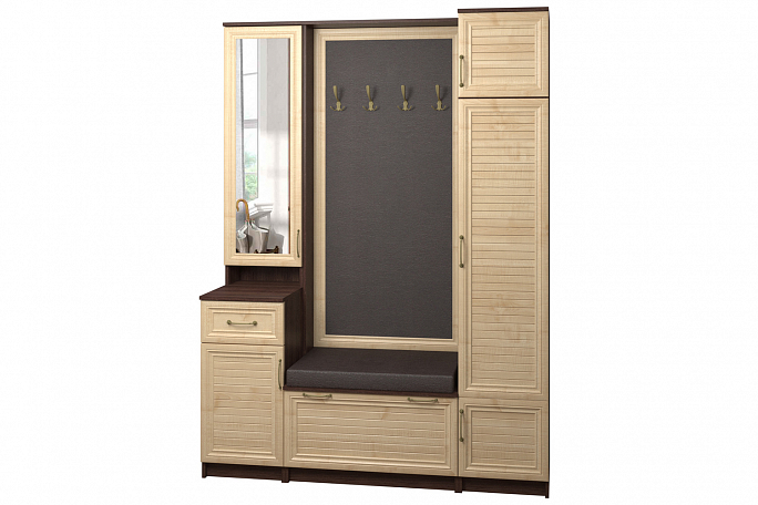 Прихожая "Джесси 15" рейка, гладкое панно