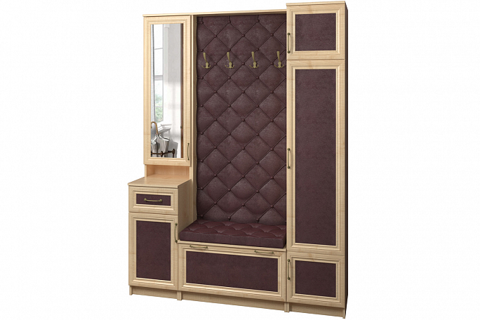 Прихожая "Джесси 15" кожа, каретная стяжка