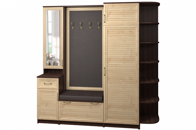 Прихожая "Джесси 13" рейка, гладкое панно