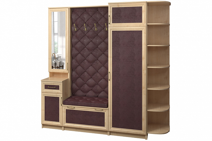 Прихожая "Джесси 13" кожа, каретная стяжка