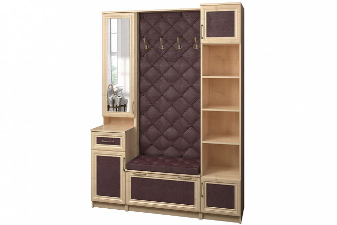 Прихожая "Джесси 14" кожа, каретная стяжка