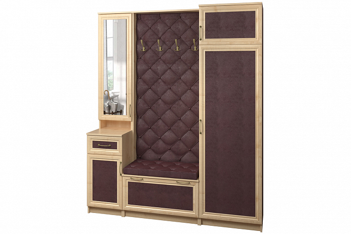 Прихожая "Джесси 12" кожа, каретная стяжка