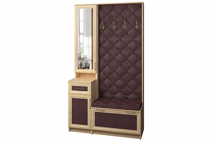 Прихожая "Джесси 11" кожа, каретная стяжка