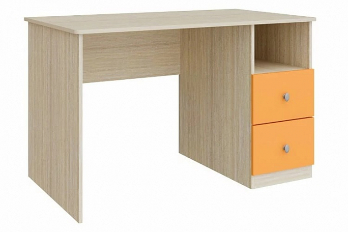 Стол письменный "Астра" дуб молочный, оранжевый