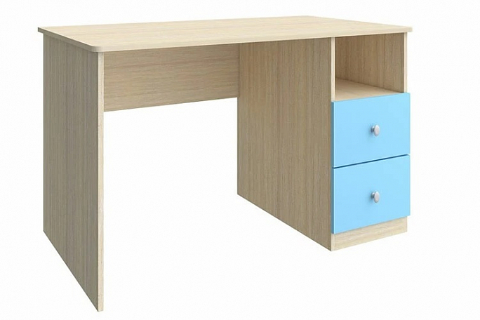 Стол письменный "Астра" дуб молочный, голубой