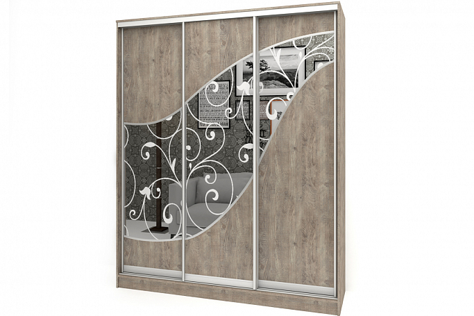 Шкаф-купе "Аурум 11" пескоструй